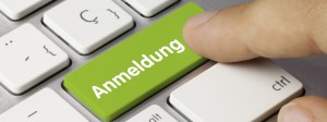 Tastatur mit grünem Anmeldung-Button