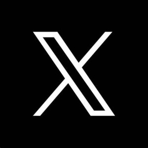 X-Logo weiß auf schwarz 